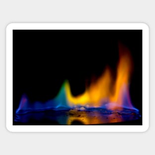 Rainbow Colored Fire Sticker